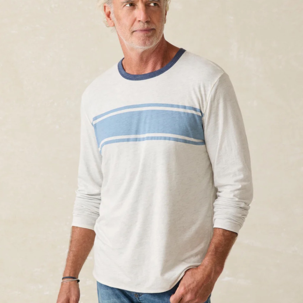 Faherty Reversible Crew Ivory/Navy